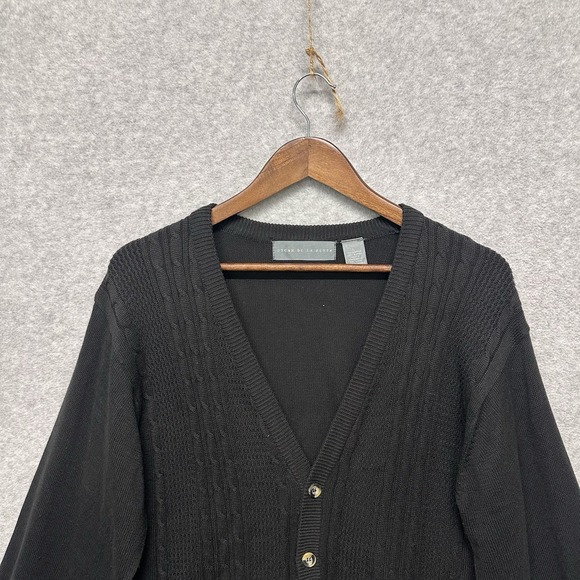 Vtg Oscar De La Renta Mens Sweater Cardigan Size L Button Long Sleeve Cable Knit - Picture 6 of 13